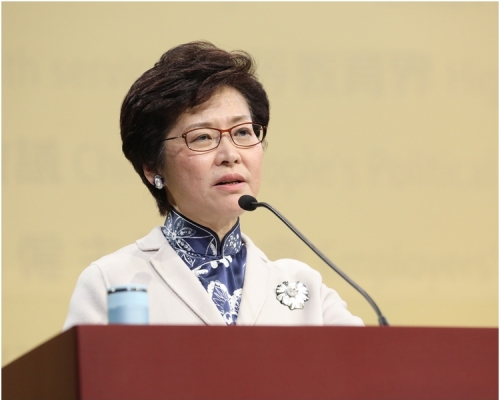 林鄭月娥表示首要解決社會撕裂。資料圖片
