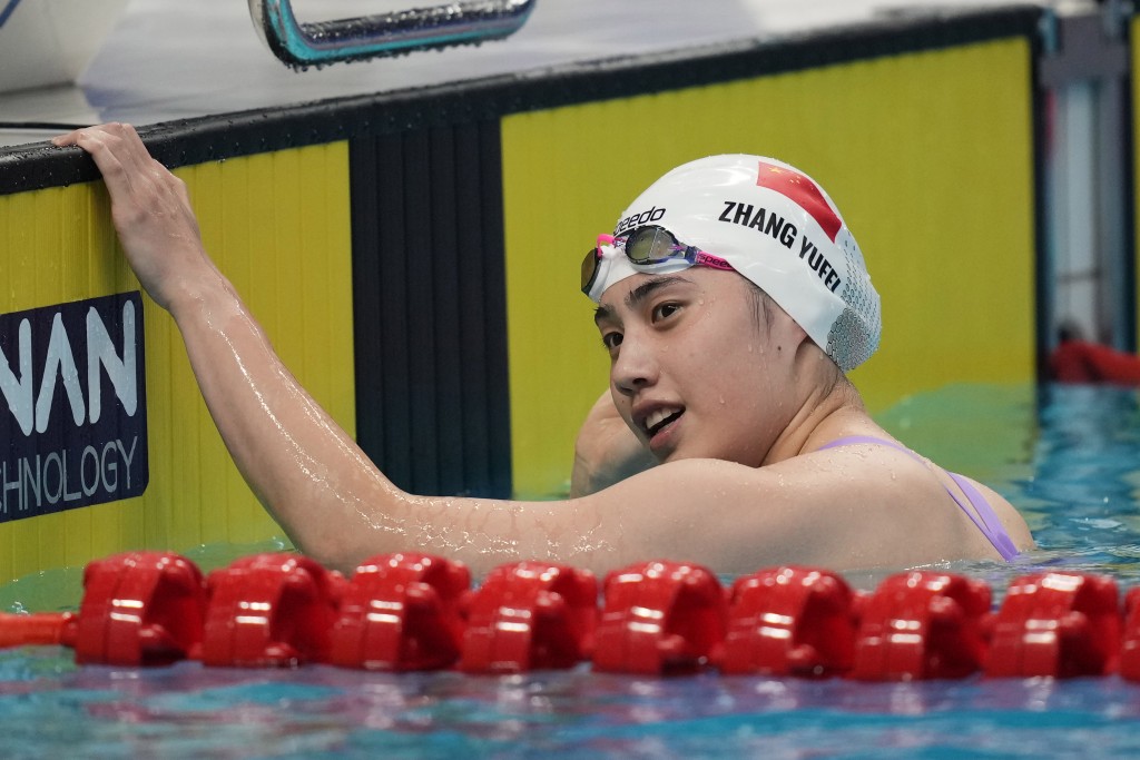 张雨霏世锦赛50米自油泳摘铜，实力非凡。AP