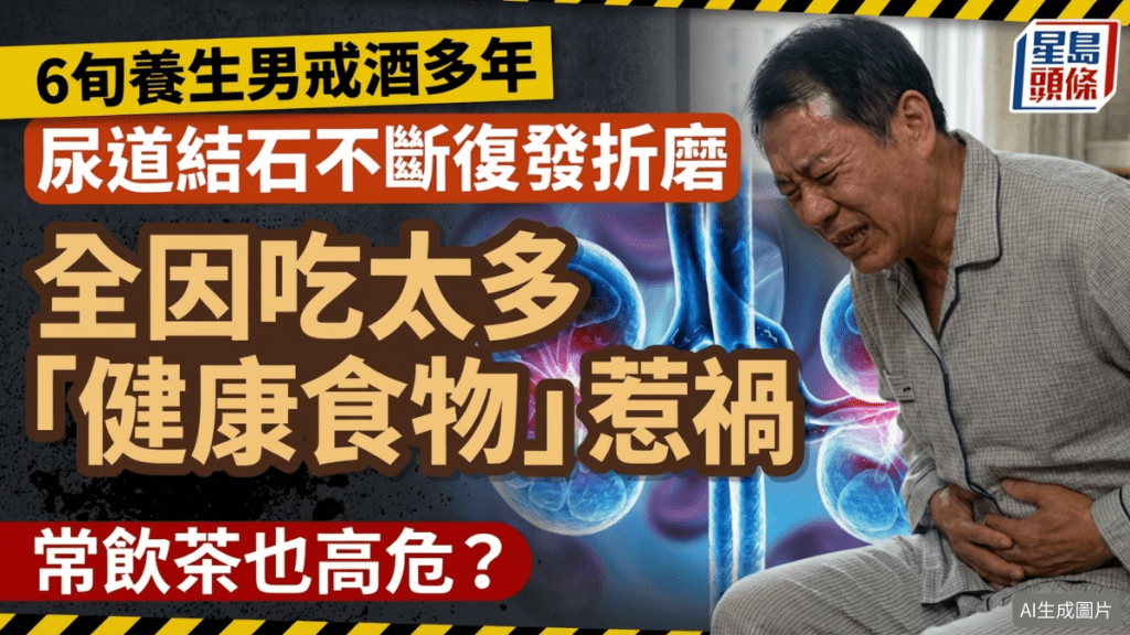 6旬养生男饮食健康戒酒多年 尿路结石却不断复发惨受剧痛折磨 常饮茶是陷阱？