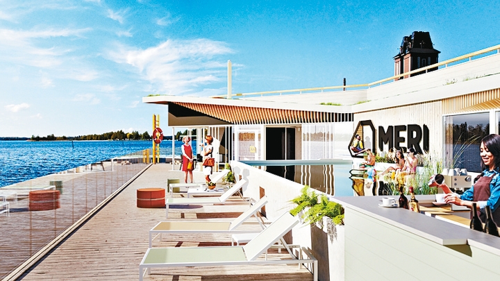 Sauna Restaurant Meri是北歐最大的漂浮桑拿設施。(©saunaravintolameri.fi)