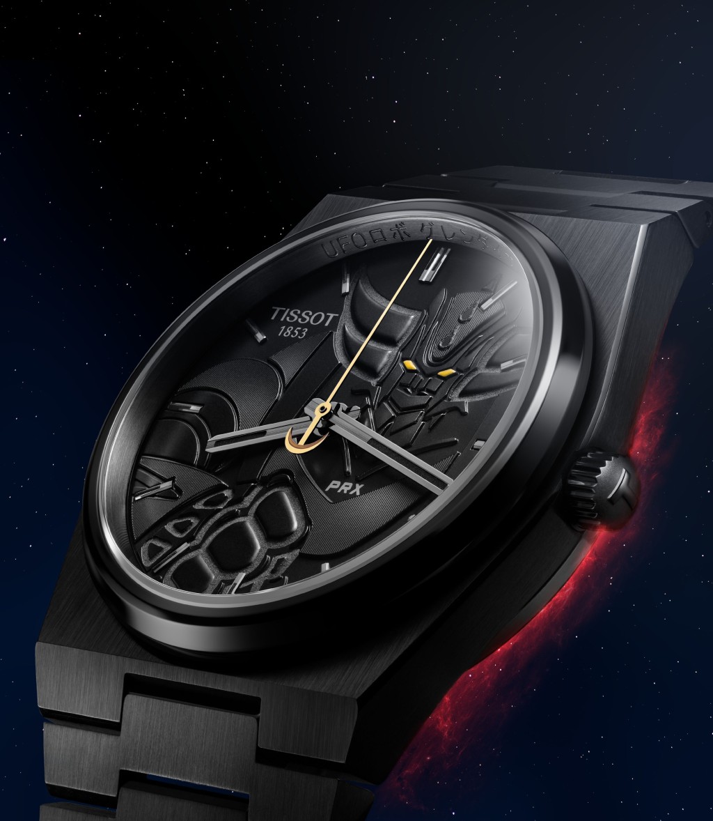 Tissot PRX UFO Robot Grendizer 50th Anniversary,錶殼:40mm PVD不鏽鋼 /機芯:Powermatic 80自動/限量:1,975枚/售價:$7,500。 Tissot PRX UFO Robot Grendizer 50th Anniversary,錶殼:40mm PVD不鏽鋼 /機芯:Powermatic 80自動/限量:1,975枚/售價:$7,500。