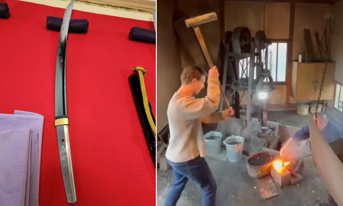 朱克伯格学习打造武士刀。Instagram