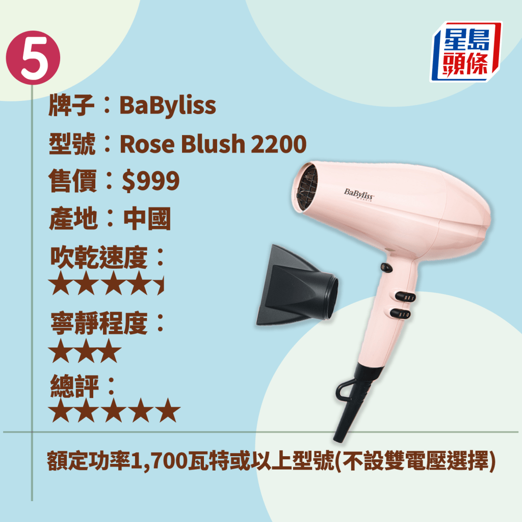 5. BaByliss Rose Blush 2200