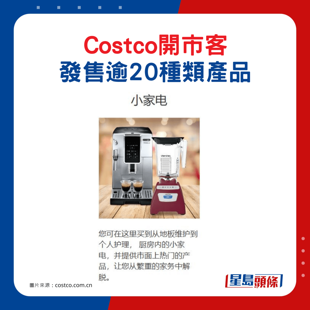 Costco開市客發售逾20種類產品