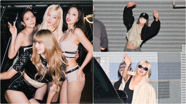 BLACKPINK一連兩晚高雄站巡場今晚開鑼 4成員坐包機抵機場 Lisa露小蠻腰向粉絲打招呼