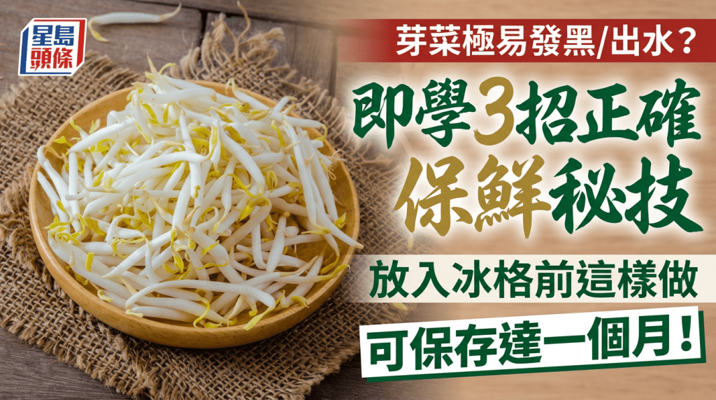 芽菜極易發黑/出水？即學3招正確保鮮秘技 放入冰格前這樣做可保存達一個月！