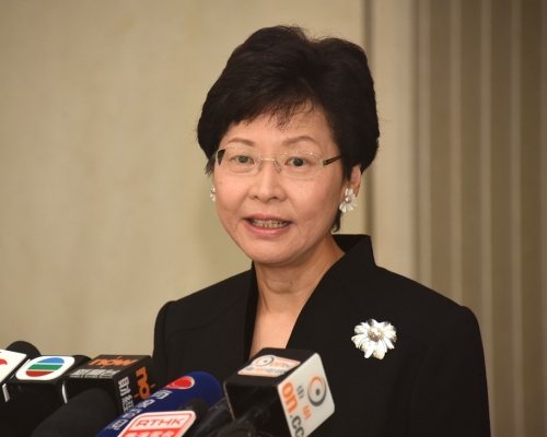 林鄭月娥指出中央好尊重香港意見。資料圖片
