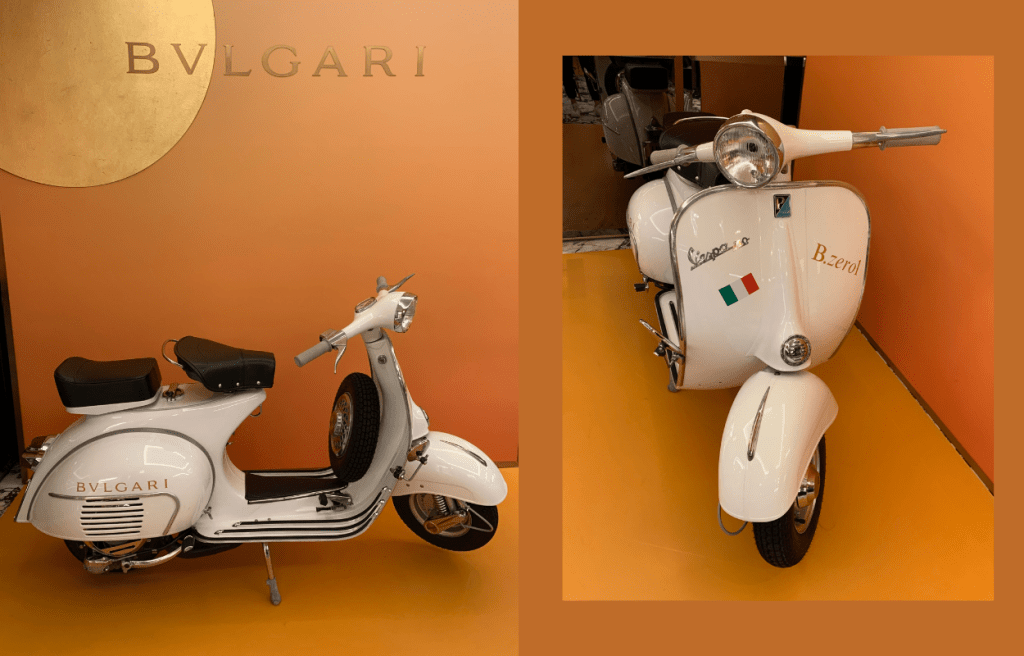 品牌特別在店內放置了一部專屬的Vespa Sprint 150 電單車，藉以提升意大利風情。