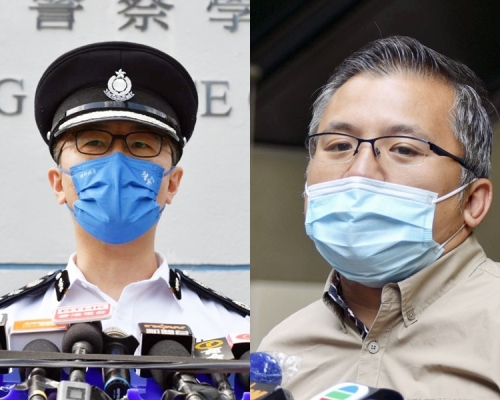 蕭澤頤(左)與記協主席陳朗昇(右)。