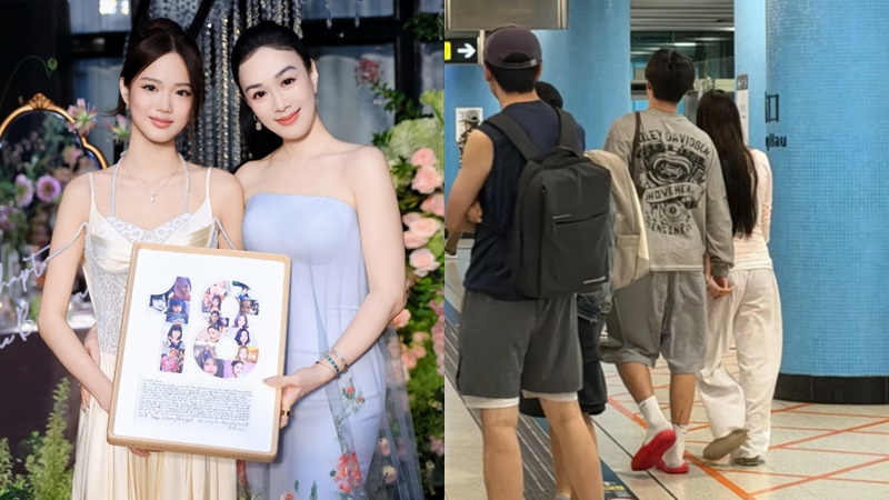 鍾麗緹二女唔去美國讀書偷落香港拍拖？  張思捷坑口港鐵站拖實男友  曾疑背母藏電子煙