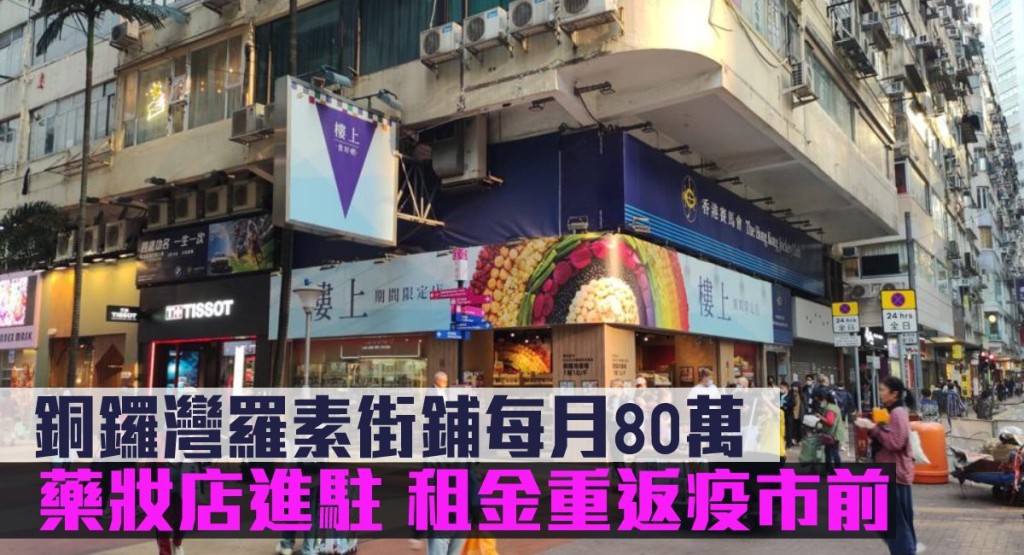 藥妝店每月80萬租羅素街59號地下B1至B3號地鋪，租客重返疫市前水平。