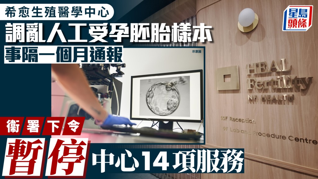 希愈生殖醫學中心調亂人工受孕胚胎樣本 事隔一個月才通報 衞生署已報警