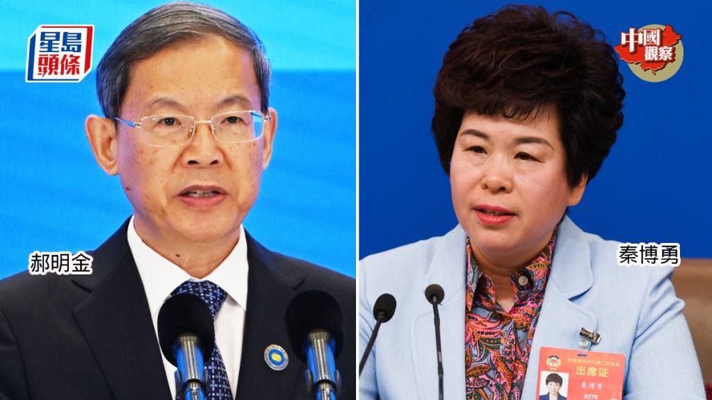 民建中央主席郝明金（左）及常務副主席秦博勇（右）日前未有出席黨外人士座談會。