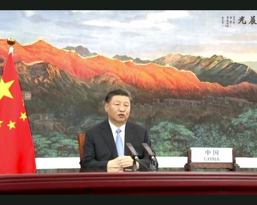 習近平強調中國永遠不稱霸,不擴張,不謀求勢力範圍,無意跟任何國家打冷戰熱戰。AP圖片