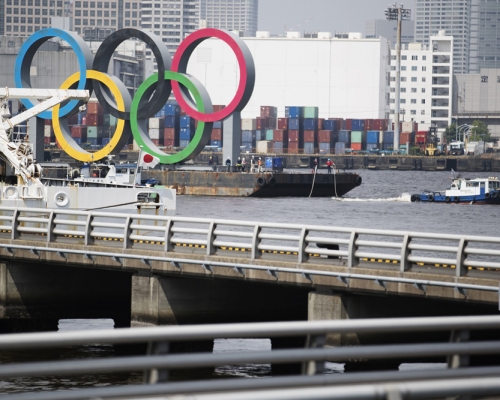 五環標誌早前暫時被撤走,進行約4個月維修。 AP圖