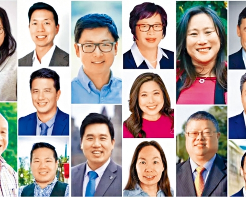■安大略省的十五名華裔參選人。