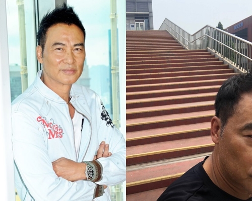 任达华来回跑千级楼梯面不改容(右图)。任达华微博图片