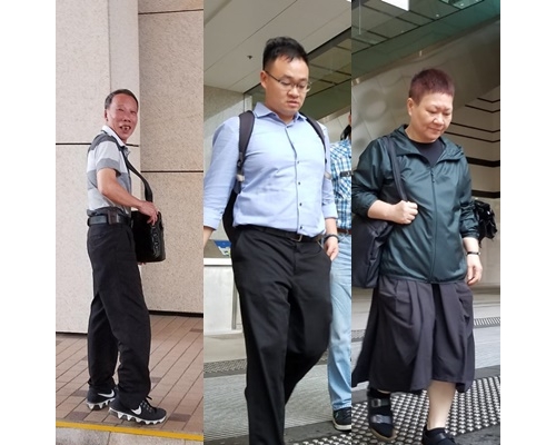 左起陳道強,死者兒子及妻。陳楚琨攝