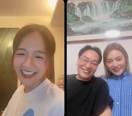 梁敏巧邀請關嘉敏開Live，關爸爸亦同時出鏡。