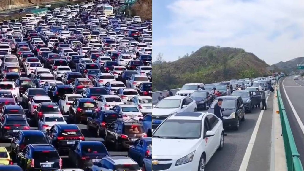 有浙江女司機遇上春節返程高峰，塞車19小時患上「經濟艙綜合症」。