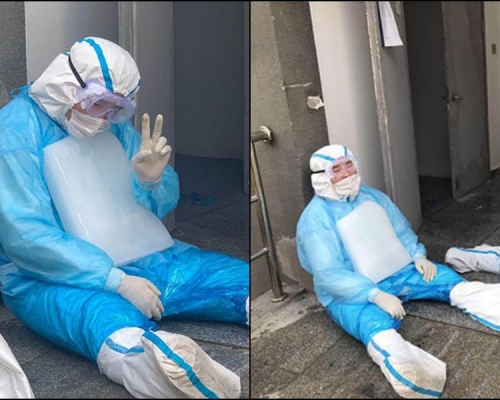 孟志抱冰累倒地上。網圖