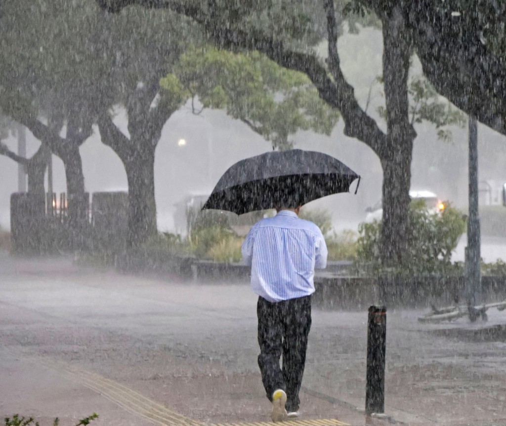 宫崎雨势强劲。美联社