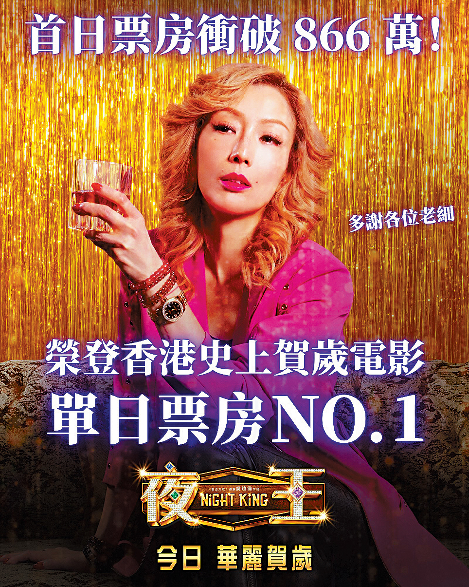 《夜王》勇奪香港史上賀歲電影單日票房NO.1。