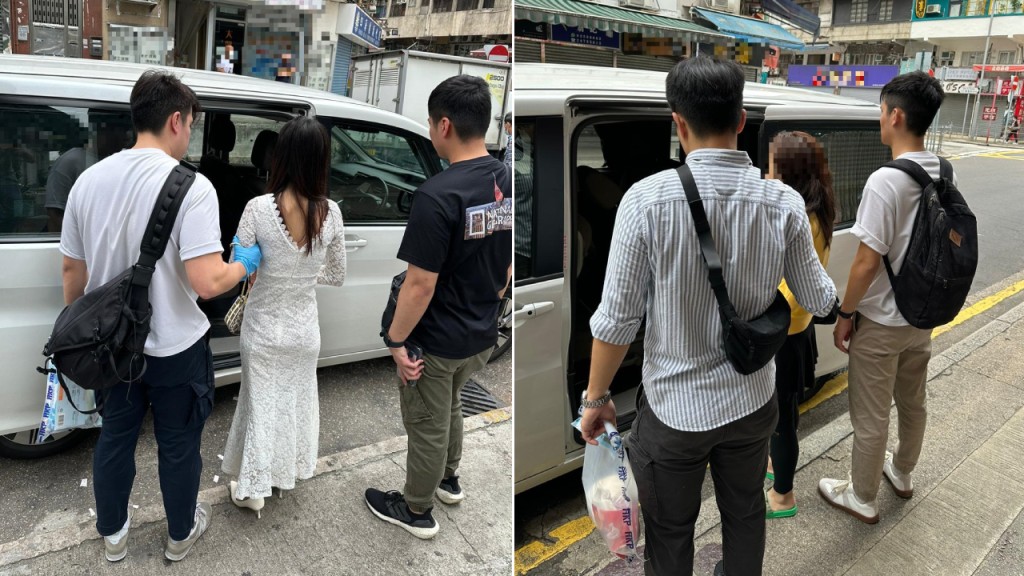 元朗兩名女子被捕。警方圖片