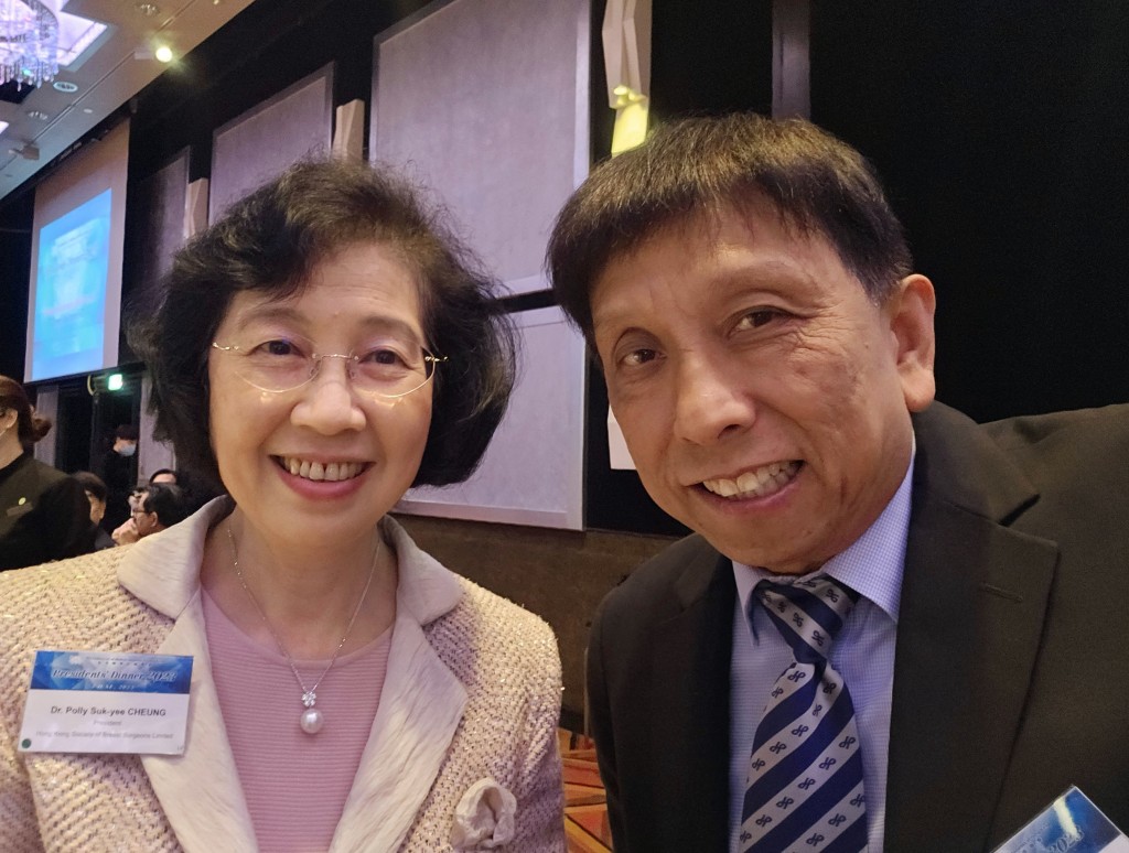 香港乳癌基金会创办人张淑仪医生与雷雄德博士。资料图片