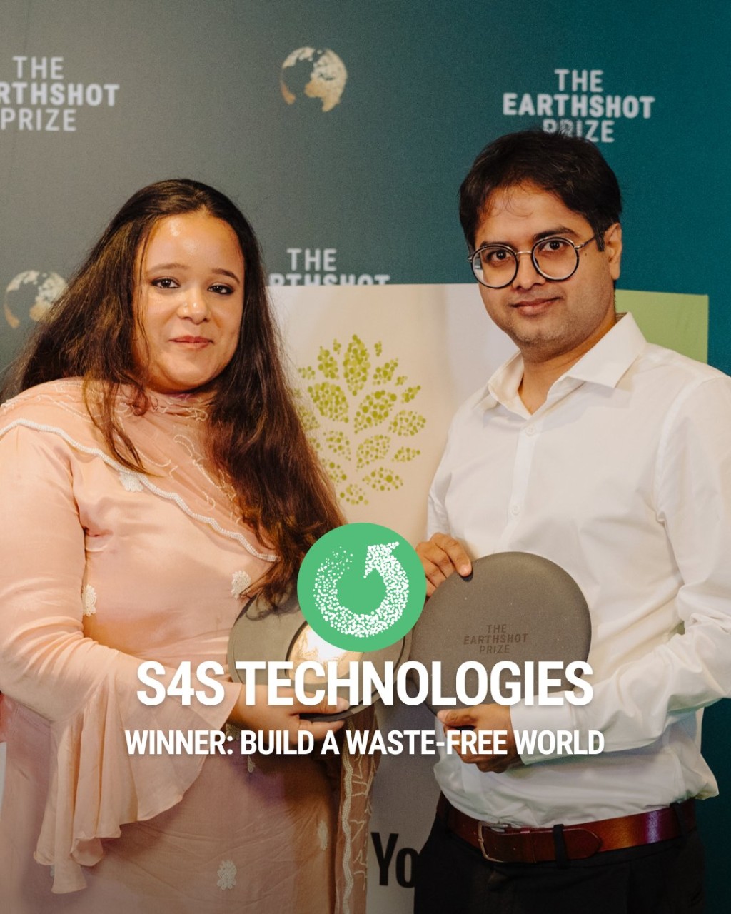 建设无废的世界奖奖」得奖者：印度非牟利组织S4S Technologies 。 X
