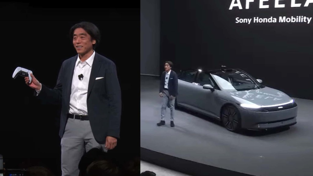 川西泉介绍AFEELA出场时，使用了PlayStation DualSense控制器遥控车辆驶出舞台，极受注目。