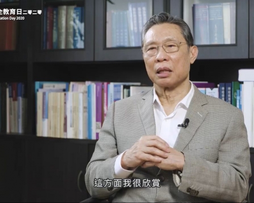 鍾南山讚賞港人防疫意識高。 影片截圖