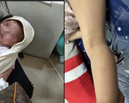 兩名分別為剛滿月及2歲的小孩疑被虐打。網圖