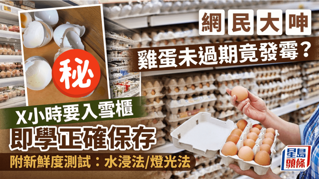 網民大呻雞蛋未過期竟發霉？專家教正確保存法 2小時要入雪櫃｜附新鮮度測試