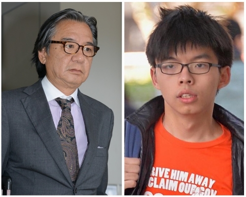 资深大律师骆应淦（左）代表黄之锋求情。资料图片