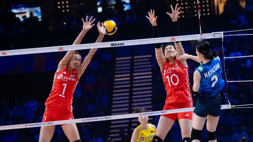 世界女排聯賽澳門站,中國女排力戰不敵日本女排。 公關圖片