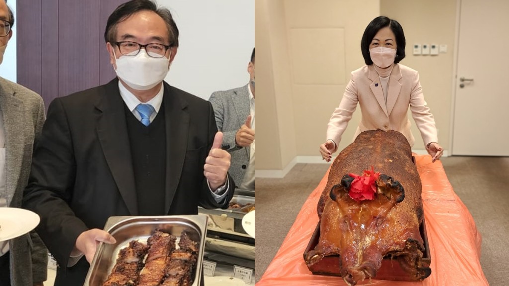 盧偉國及葉劉淑儀今日分別為立法會同事「加餸」。