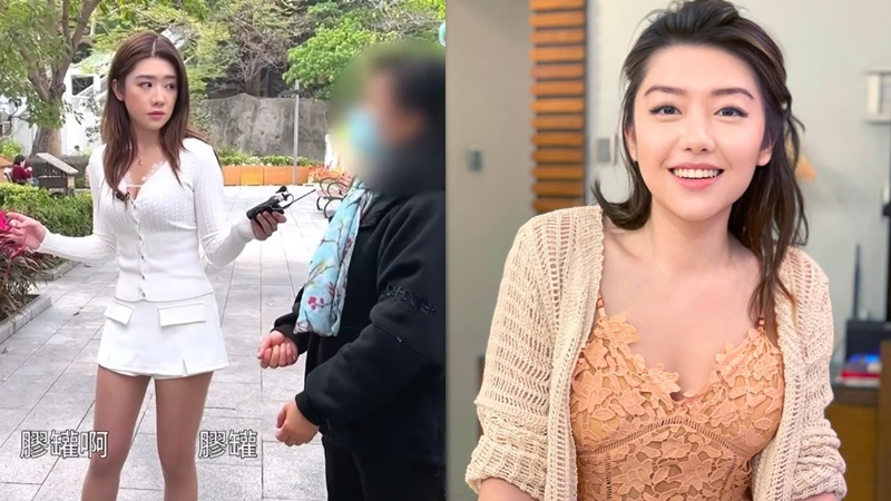 東張西望｜廖倬竩低胸短裙極養眼：好搏上下都出擊  出鏡表情多多可愛扁嘴成熱話
