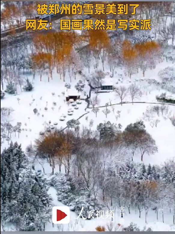 鄭州北龍湖濕地公園雪後美景如丹青。
