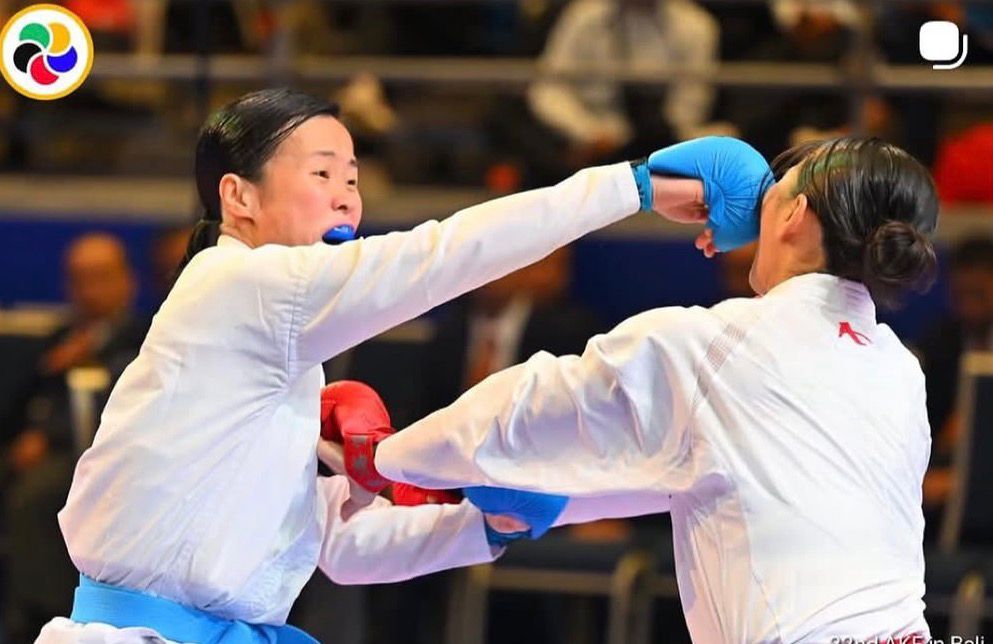 曾綺婷(左) 在今屆亞錦賽中表現凌厲。WKF圖 曾綺婷(左) 在今屆亞錦賽中表現凌厲。WKF圖