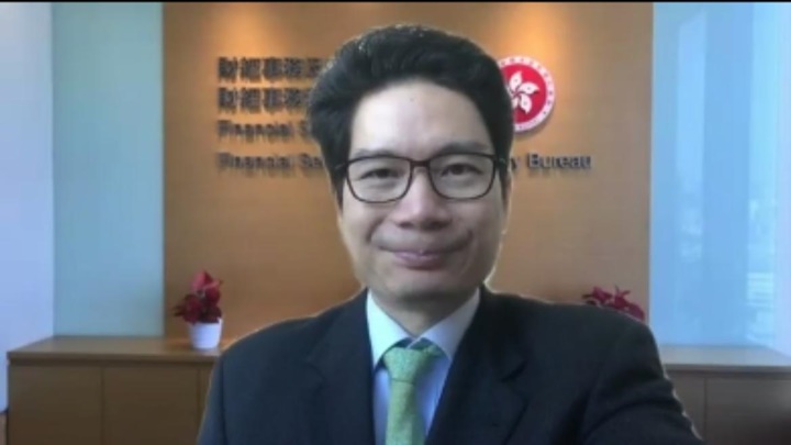 陳浩濂與港大學生視像交流。