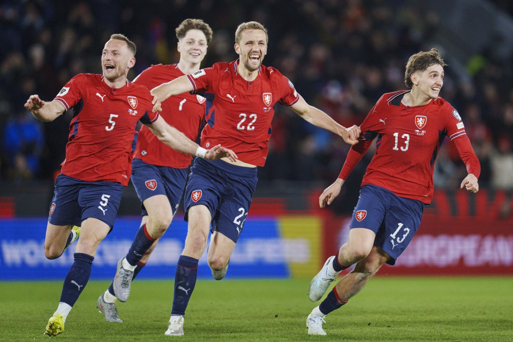 捷克足球国家队。法新社