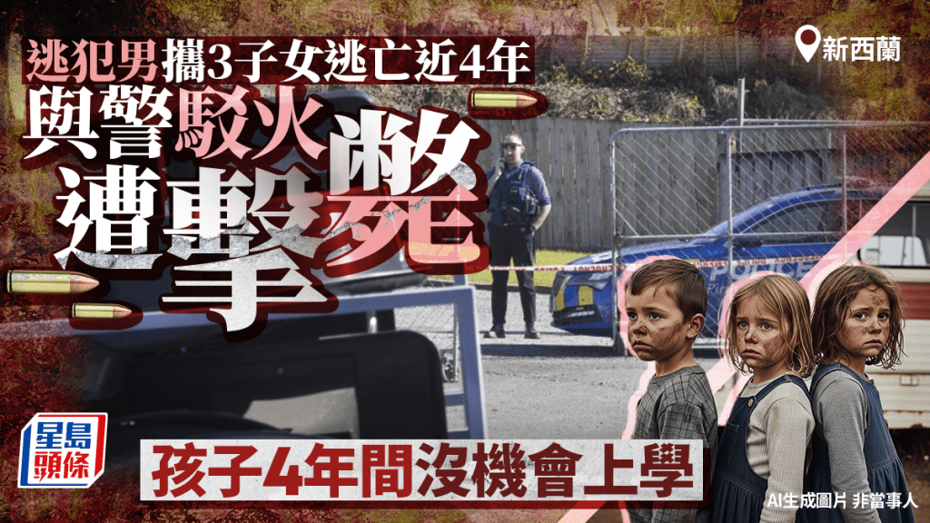 新西蘭警方在槍擊案現場調查。法新社