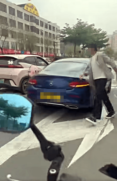 平治司機憤然下車。fb：港車北上自駕遊同樂會