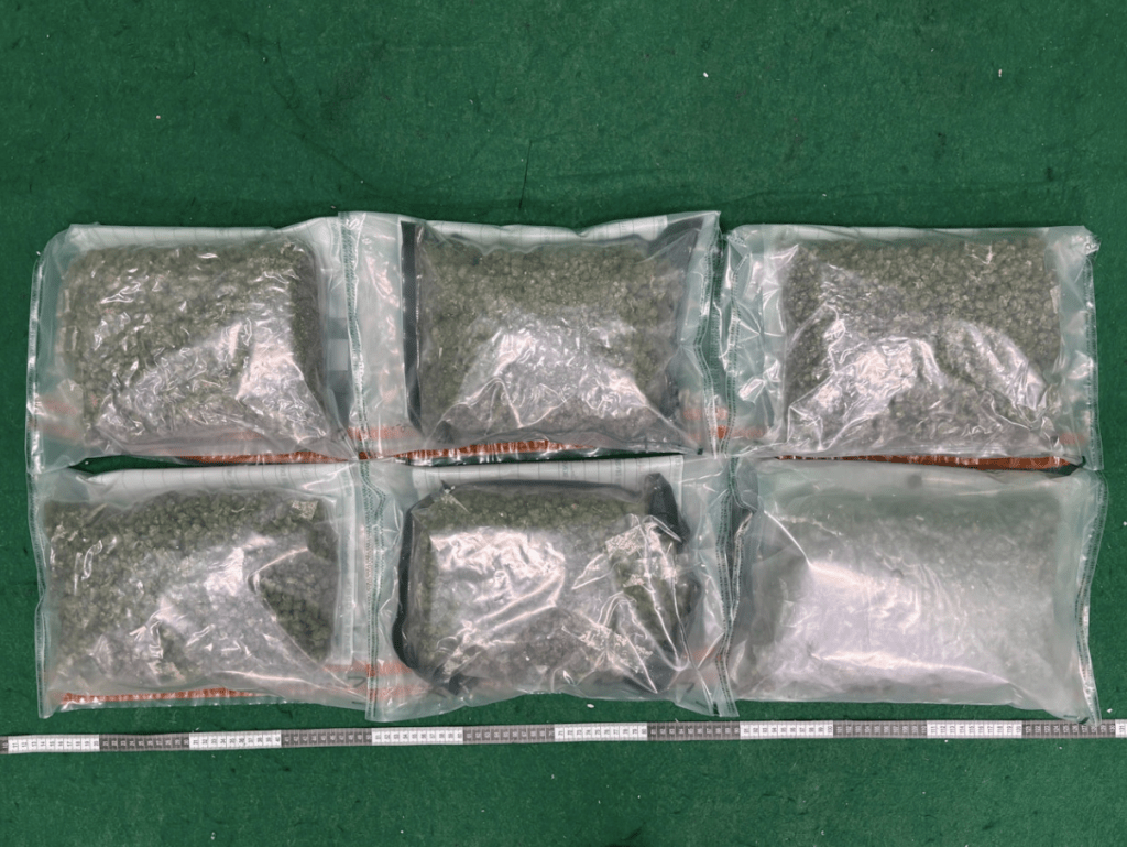 案中檢獲的大麻花。海關圖片 案中檢獲的大麻花。海關圖片