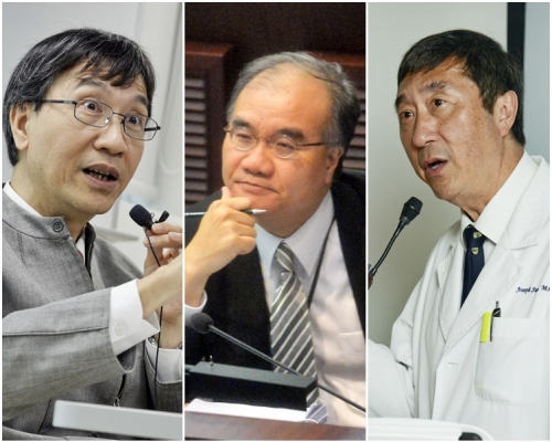 左起:袁國勇、邱誠武、沈祖堯。資料圖片