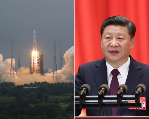 習近平致電祝賀中國太空站天和核心艙發射任務成功。（新華社圖片）
