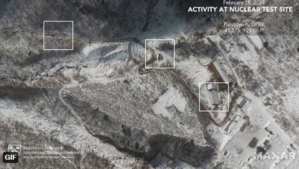 卫星照揭北韩丰溪里核试验场有活动迹象。