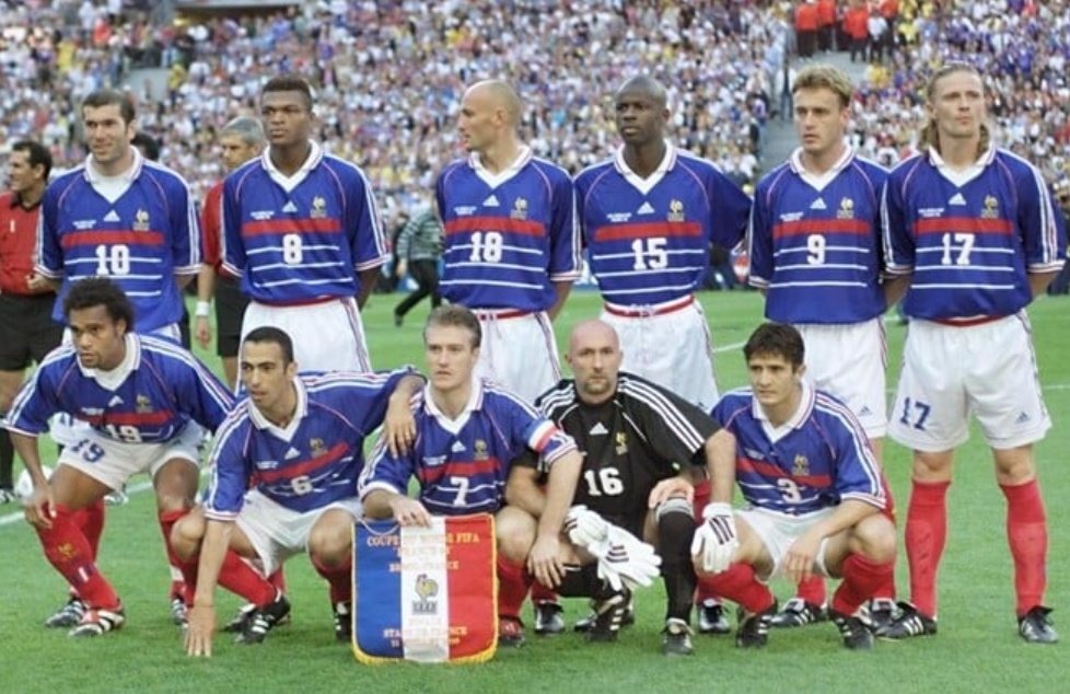九八世盃法國冠軍成員獲邀出戰決賽撐法國爭冠。網上圖片