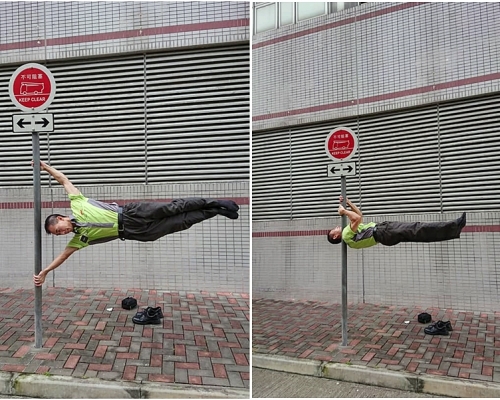 車長街頭健身。「事無大小交通資訊情報區」ＦＢ圖片